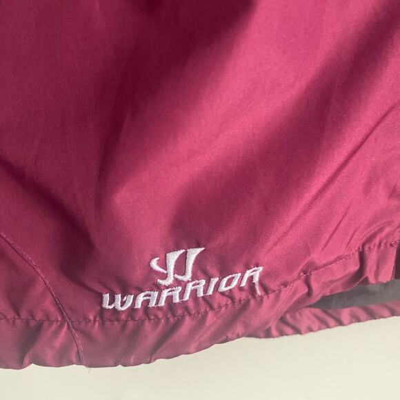 Warrior Men's Small Burgundy Layered Athletic Windbreaker Warm Up Jacket - Picture 3 of 11